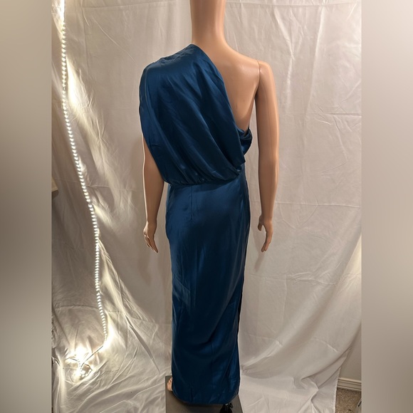 NWT The Sei Drop Sleeve Drape Dress in Marine NEW FWRD MAXI SPLIT ONE SHOULDER - Picture 7 of 9